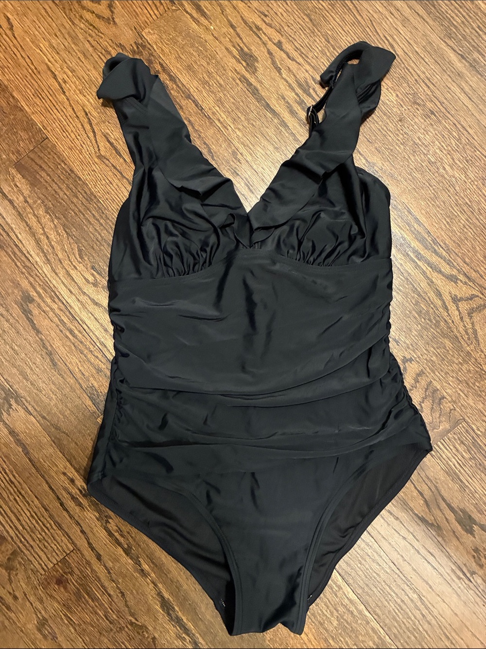 Black One-Piece Ruched Swimsuit